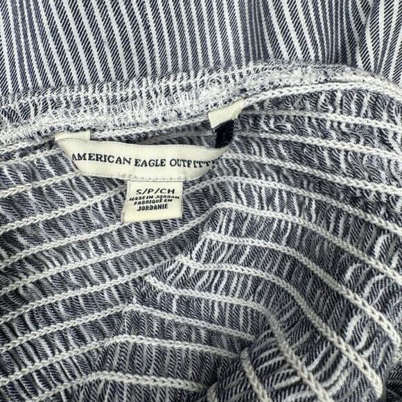 American Eagle Off Shoulder Pinstripe Mini Dress Small - Picture 6 of 6